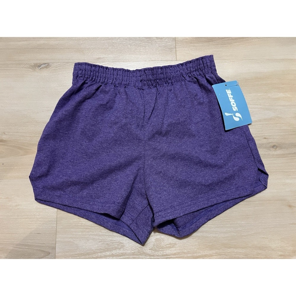 NWT Soffe Athletic Shorts Youth Size Large Girls‎ With Elastic Waist Purple